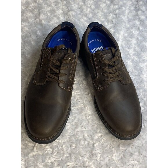 Bush Other - Nunn Bush + Bloom Men’s Size 8.5 W Leather Tie Loafers Brown Memory Foam Comfort